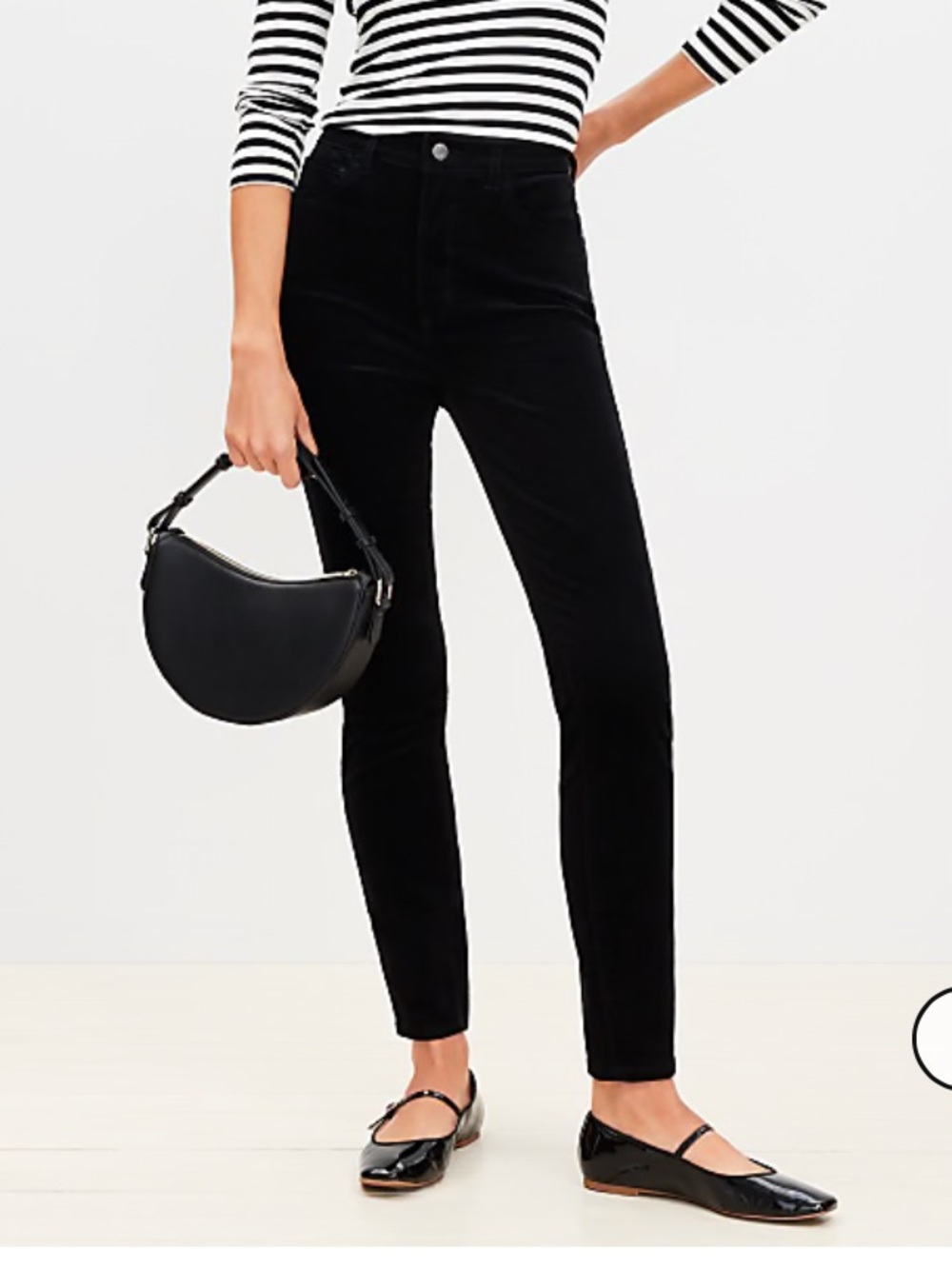 Ann Taylor LOFT- Modern Black Skinny Velvet Pants